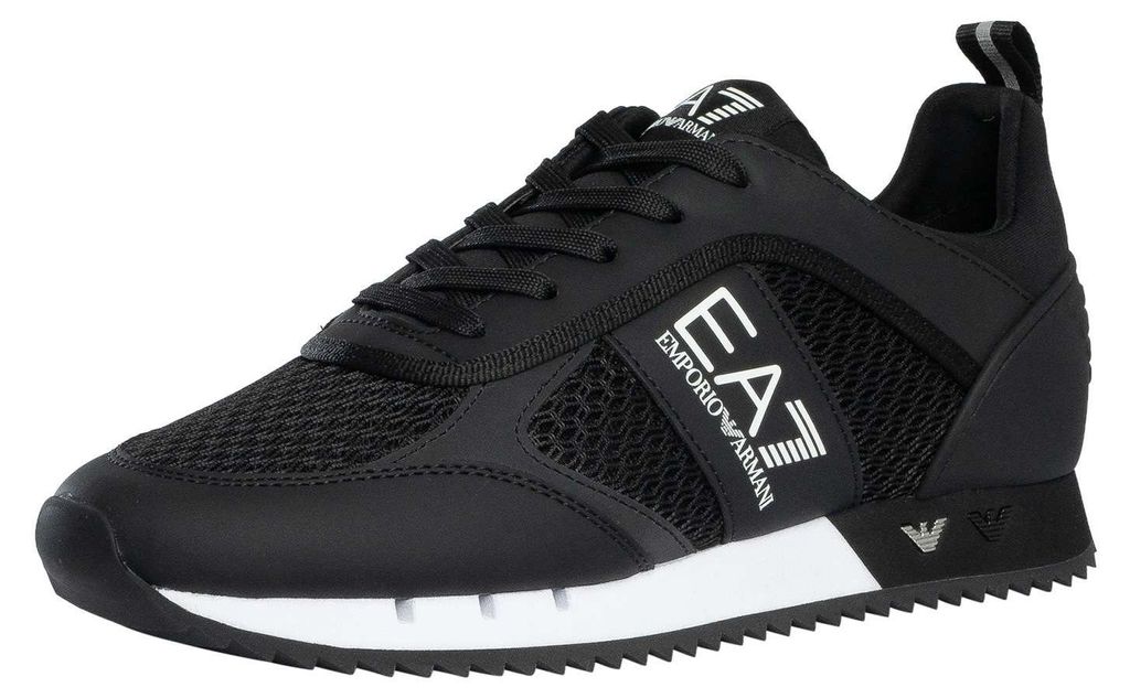 EA7 Sportliche Mesh-Sneaker mit Logo, Schwarz 43 EU Produktbild 