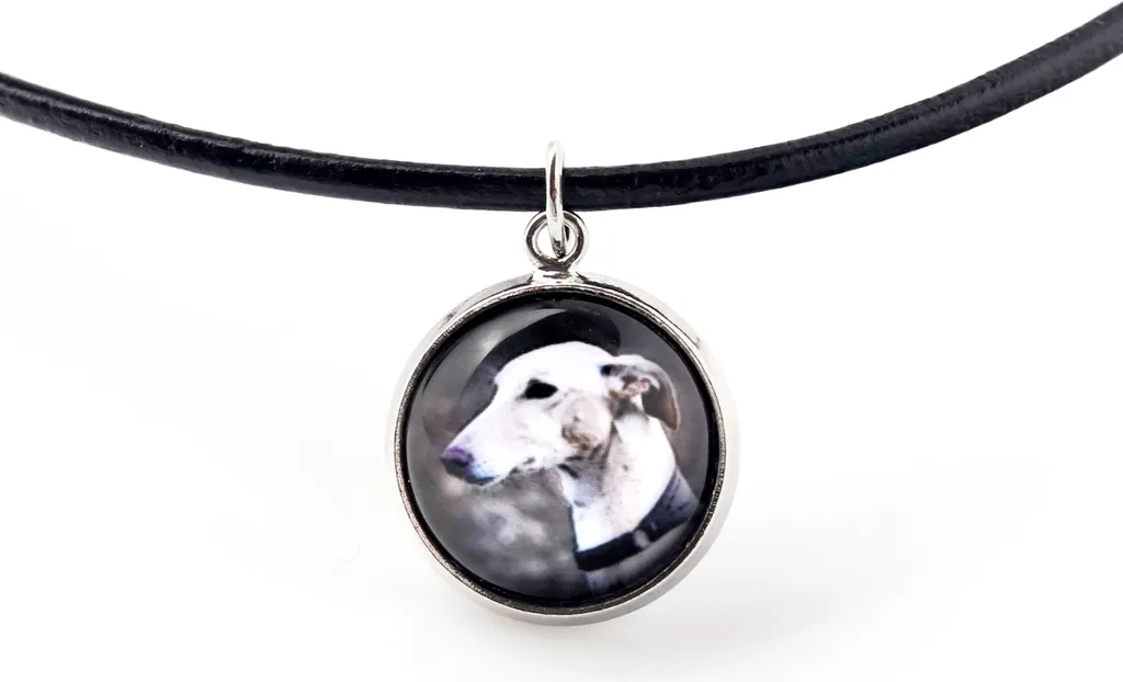 Collana Fatta a Mano Art-Dog con Foto Ciondolo Chrt Placcato Argento