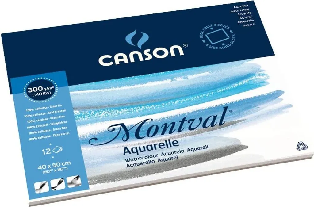 Canson Montval 400x500mm Blocco Acquerello 300g 12 Fogli Professionale