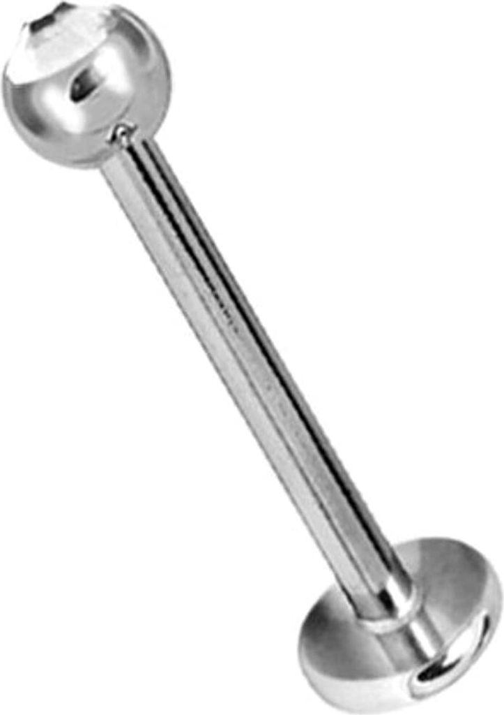 Labret Lippen Ohr Piercing Edelstahl 316L Kristall Kugel Flachschliff mit Kristall Elements Größe 2,5mm Stärke 1,2mm - Farbe - 10.0 Millimeter
