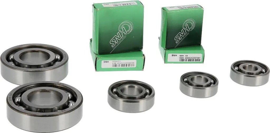 Set de 7 Roulements Moteur et Boîte MZ TS250/1 pour Moto de Collection