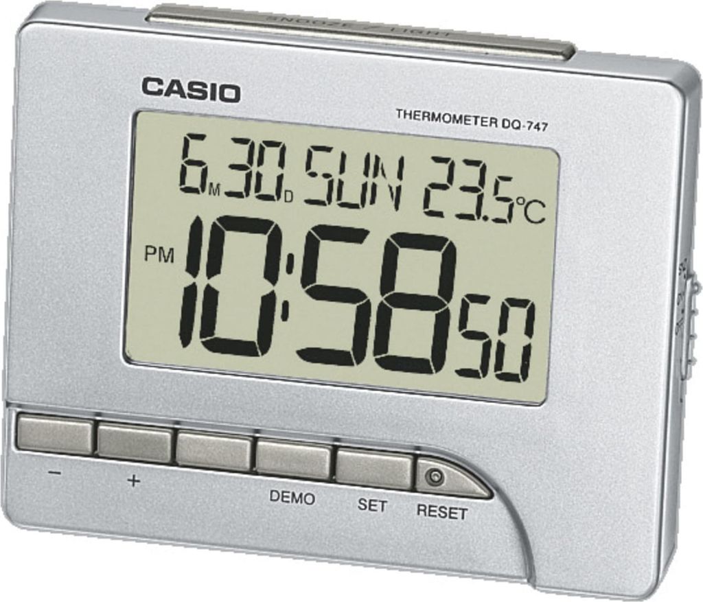 Casio DQ-747-8EF, Digitální budík, Obdélník, Stříbrná, 0 - Obrázek produktu 