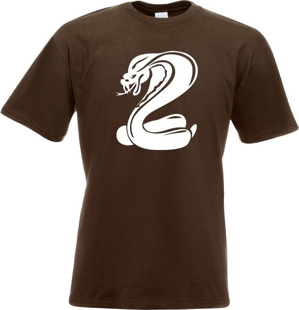 Kiwistar - T-Shirt - Chocolate - Kobrasymbol - Schlangenkopf Motiv Bedruckt Funshirt Design Print - mit Motiv Bedruckt - Funshirt Design - Sport - ...