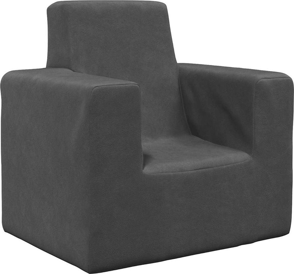 Kindersofa Anthrazit Weich Plüsch
