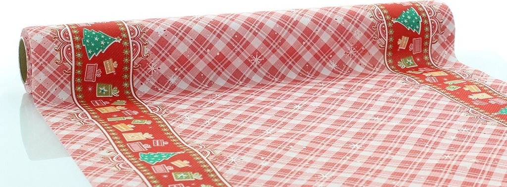 Sovie HOME Weihnachtstischläufer Joy in Rot aus Linclass Airlaid 40 cm x 4,80 m, 1 Stück
