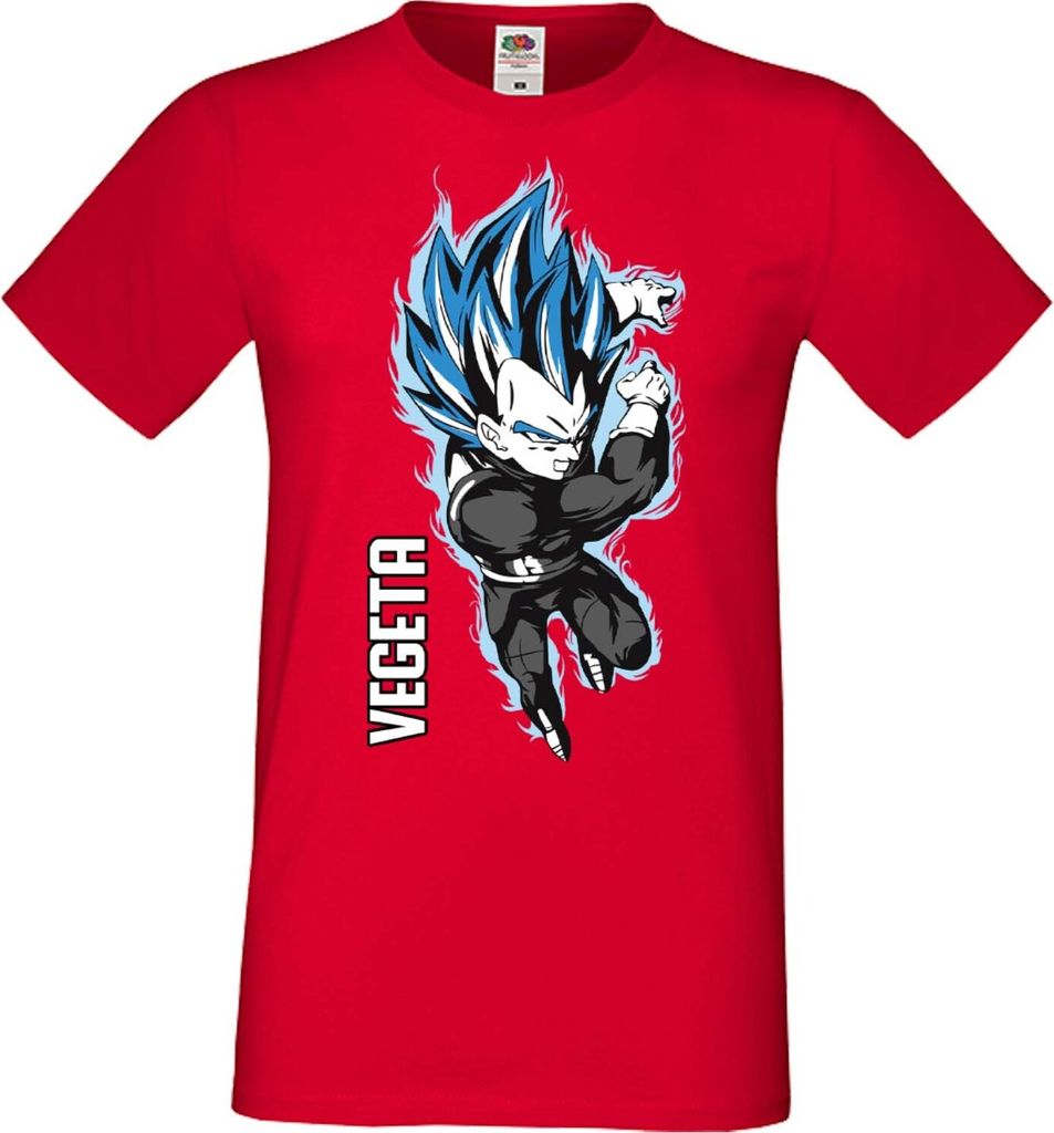 Herren T-Shirt Manga Anime Dragon Anime Manga Ball Z Vegeta Vegeta, Man 3XL / Rot