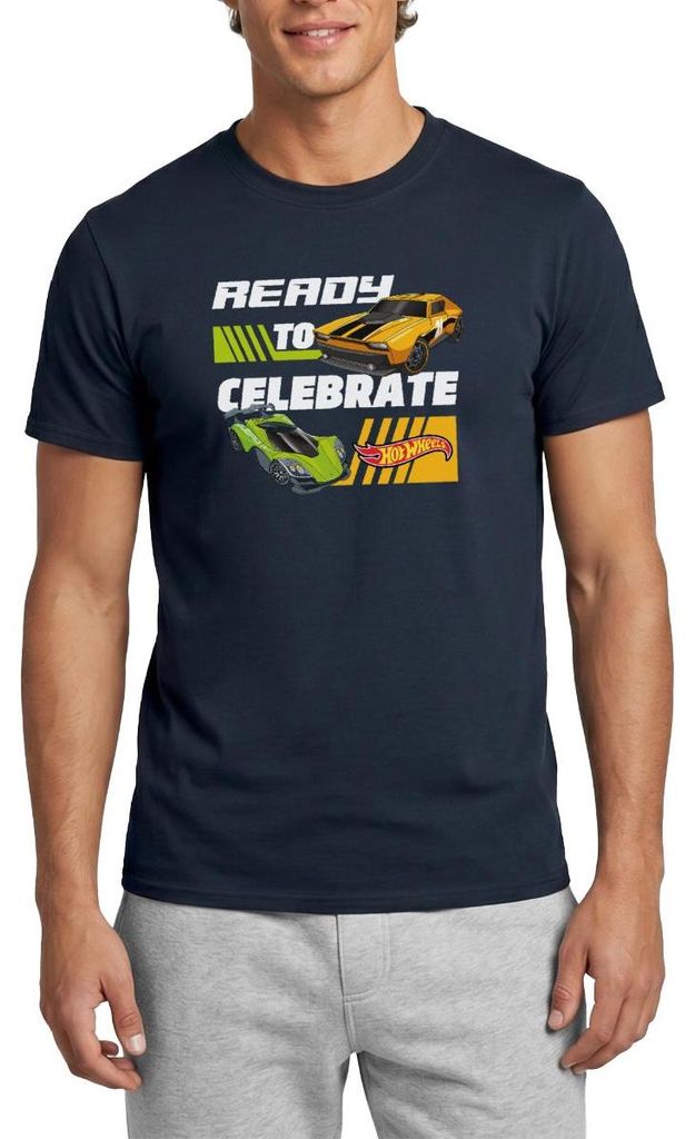 Spreadshirt Hot Wheels Geburtstagsdesign Ready To Celebrate Männer T-Shirt, M, Navy