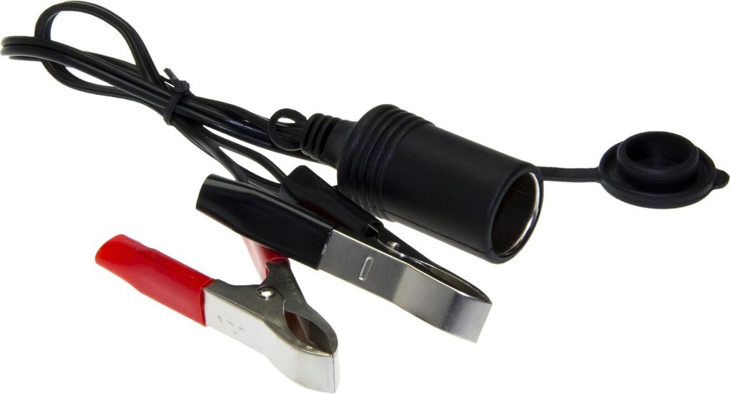 KFZ Boot Einbau Steckdose 12V Kabel Zigarettenanzünder inkl. Klemmen Batterie