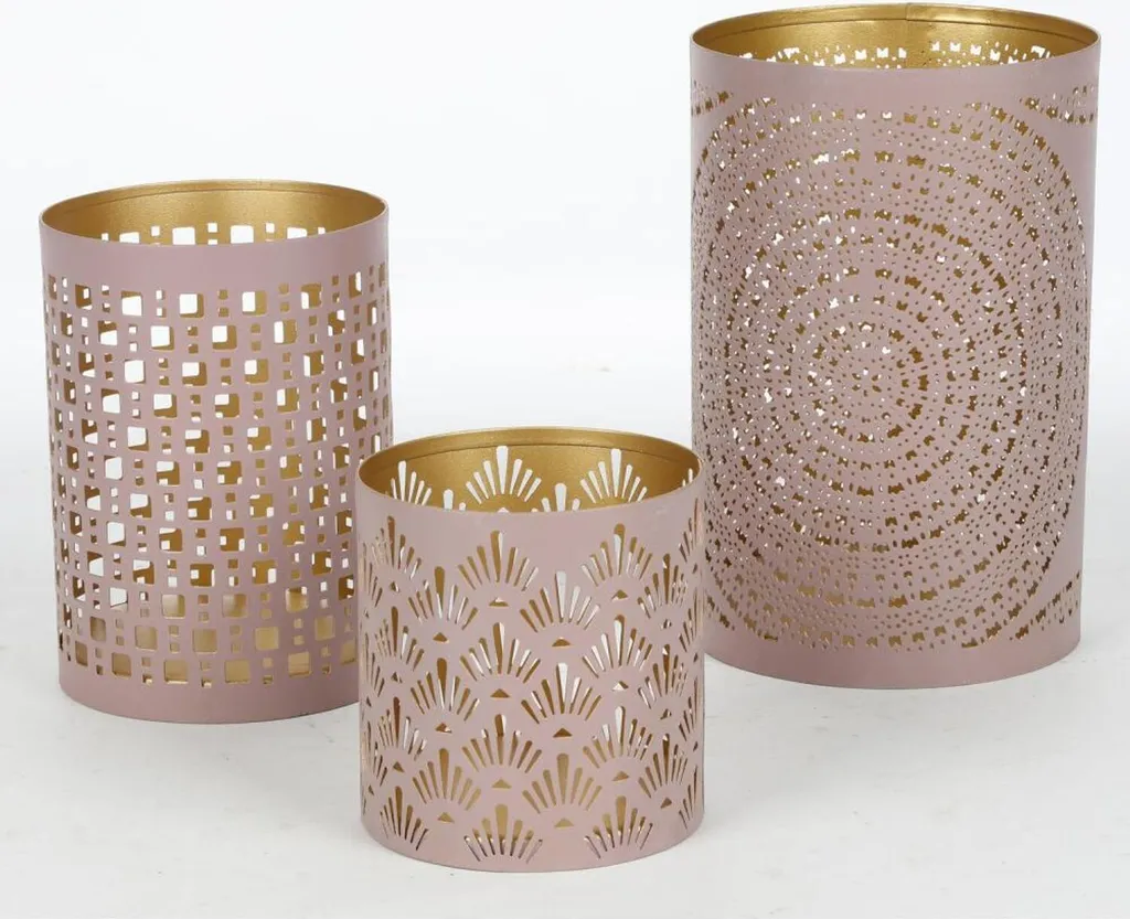 Supports de Thé et Photophores Décoratifs - Lot de 9 Pièces avec Bougies