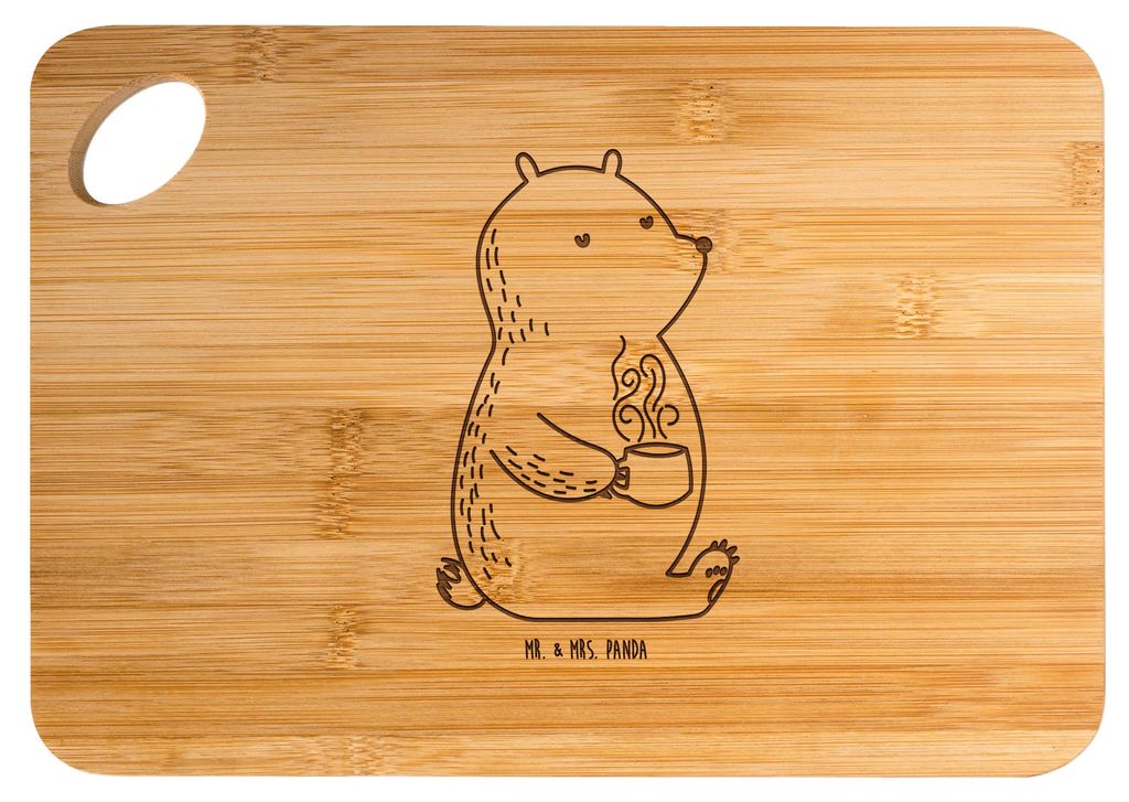 Mr. & Mrs. Panda Holzbrett Bär Kaffee - Transparent - Geschenk, Coffee, holzschneidebrett, Schneidebrett, Frühstücksbrett, Teddy, Brett, Bären,...