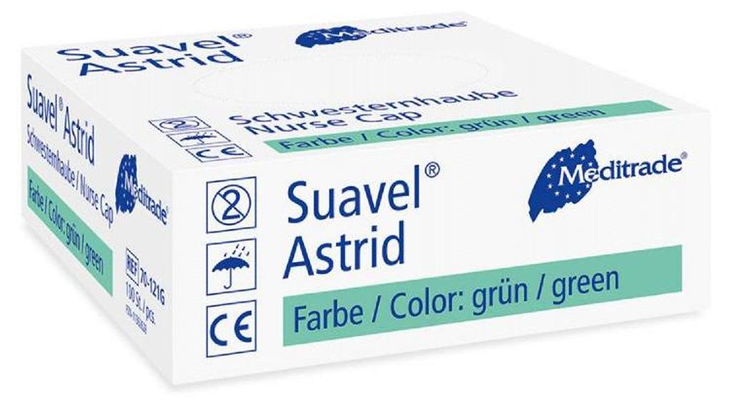10x Meditrade Suavel Astrid Schwesternhaube - Grün | Packung (100 Stück)