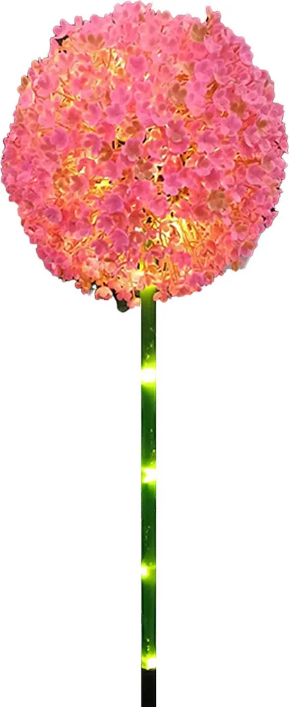 Spot Solaire Décoratif Jardin en Forme de Rose Rose Imperméable IP65