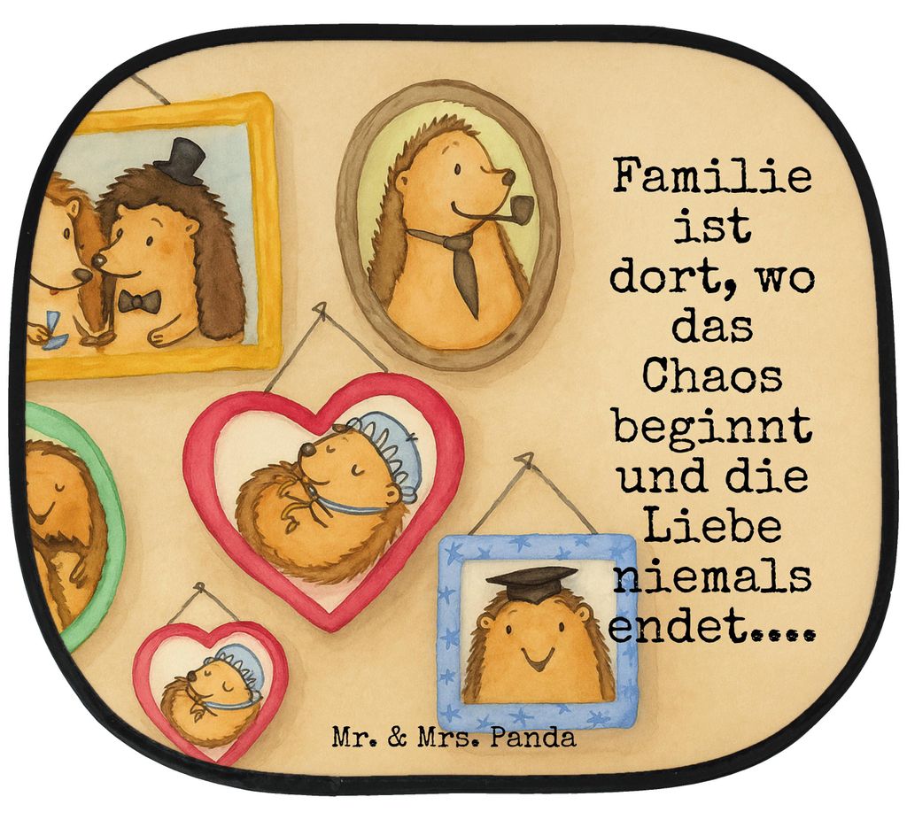 Mr. & Mrs. Panda Sonnenschutz Auto Igel Familie Design - Weiß - Geschenk, Fenster, Bilder, Liebe, saugnapf, Sonnenblende, Muttertag, pkw
