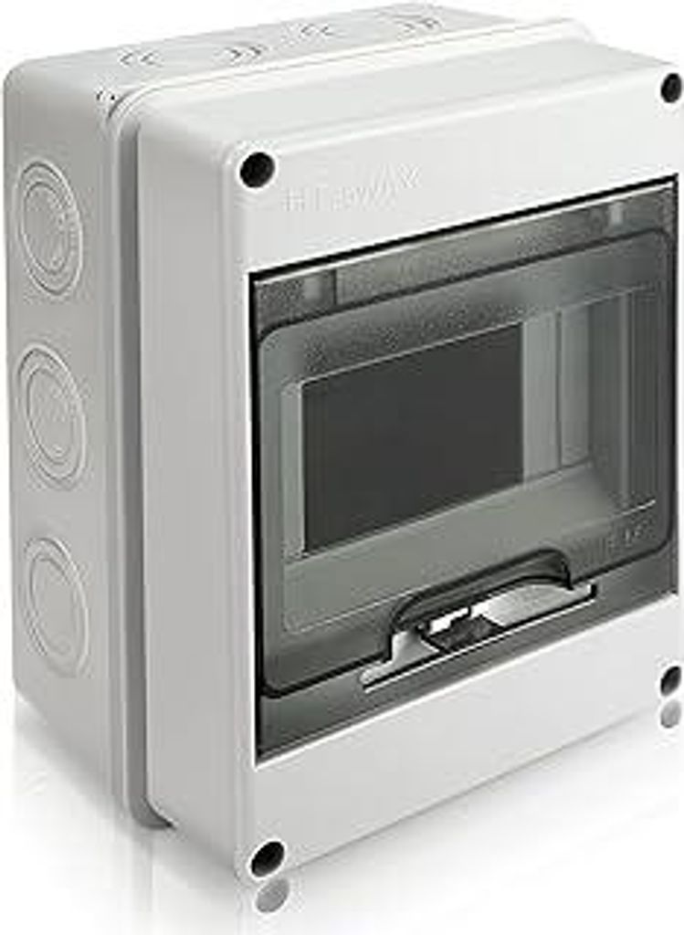 Royouzi IP65 Wasserdichter Verteilerkasten Aufputz, 1-Reihig für 5 Module, Grau, Kunststoff, Inkl. Verteilerkasten, 4 Granulat, Lange Schraube, 5 ...
