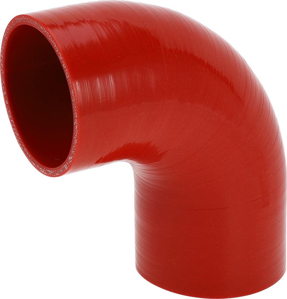 1 Stück 90mm/3,54" ID 120mm/4,72" Länge 90 Grad Rotes Auto Silikonschlauch Kühlmittelschlauch Universal