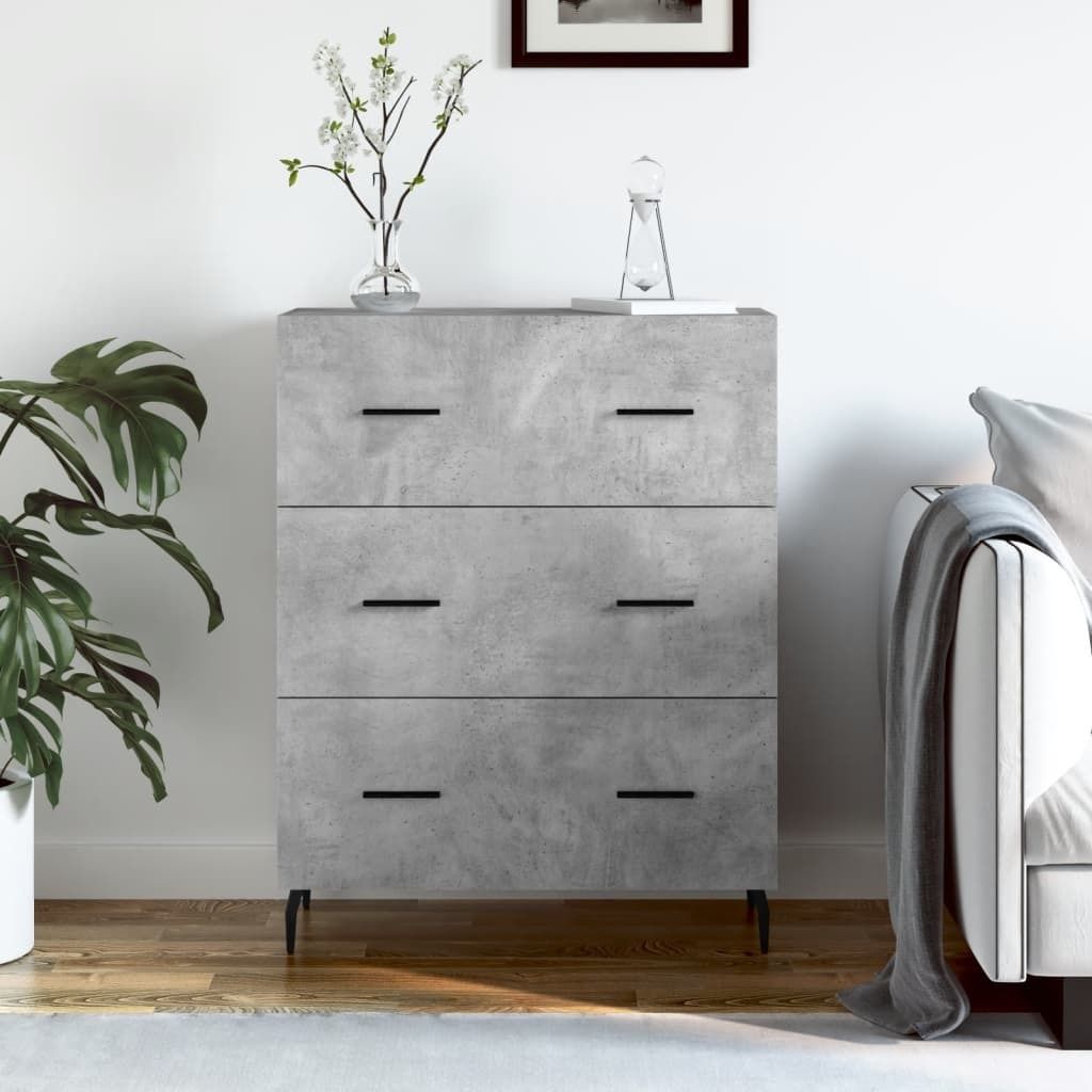 The Living Store Sideboard Betongrau 69,5x34x90 cm Produktbild 