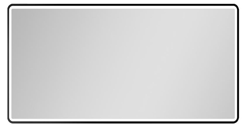 LED Badspiegel 120×70 cm, schwarz, Alurahmen, Licht Produktbild 