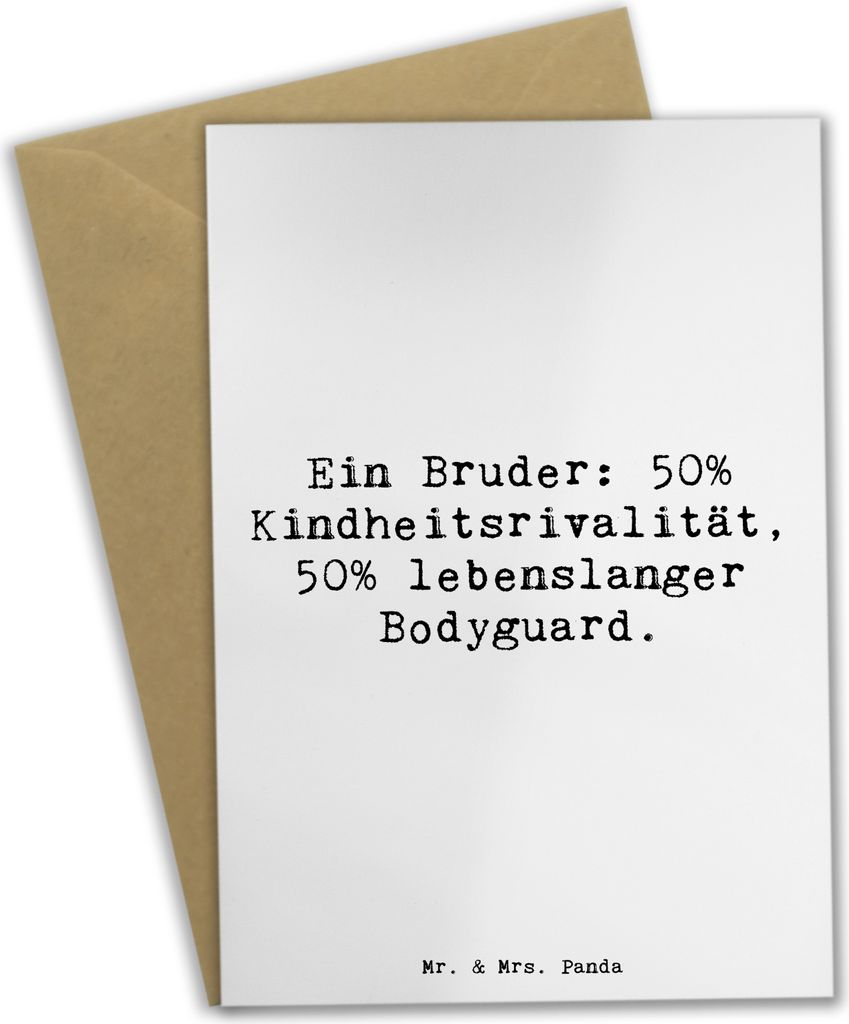 Mr. & Mrs. Panda babykarte Spruch Bruder Bodyguard - Weiß - Produktbild 