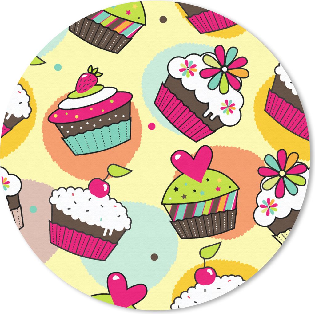 MuchoWow Mauspad Mousepad Mädchen - Cupcake - Schnittmuster - Mädchen - Kinder - Baby 20x20 cm - Mousepads - Maus Mat - Pad - Mausunterlage - S...
