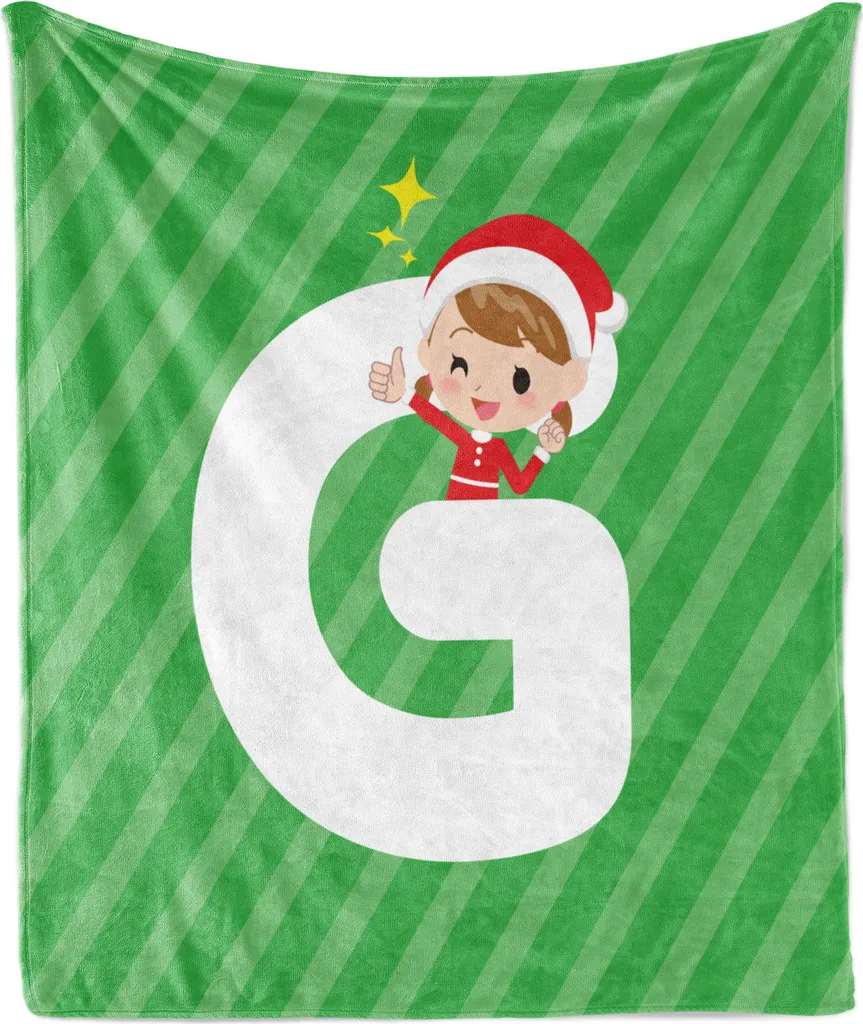Idea Regalo Natale: Coperta Lettera G ABAKUHAUS Pile Morbido 125x175