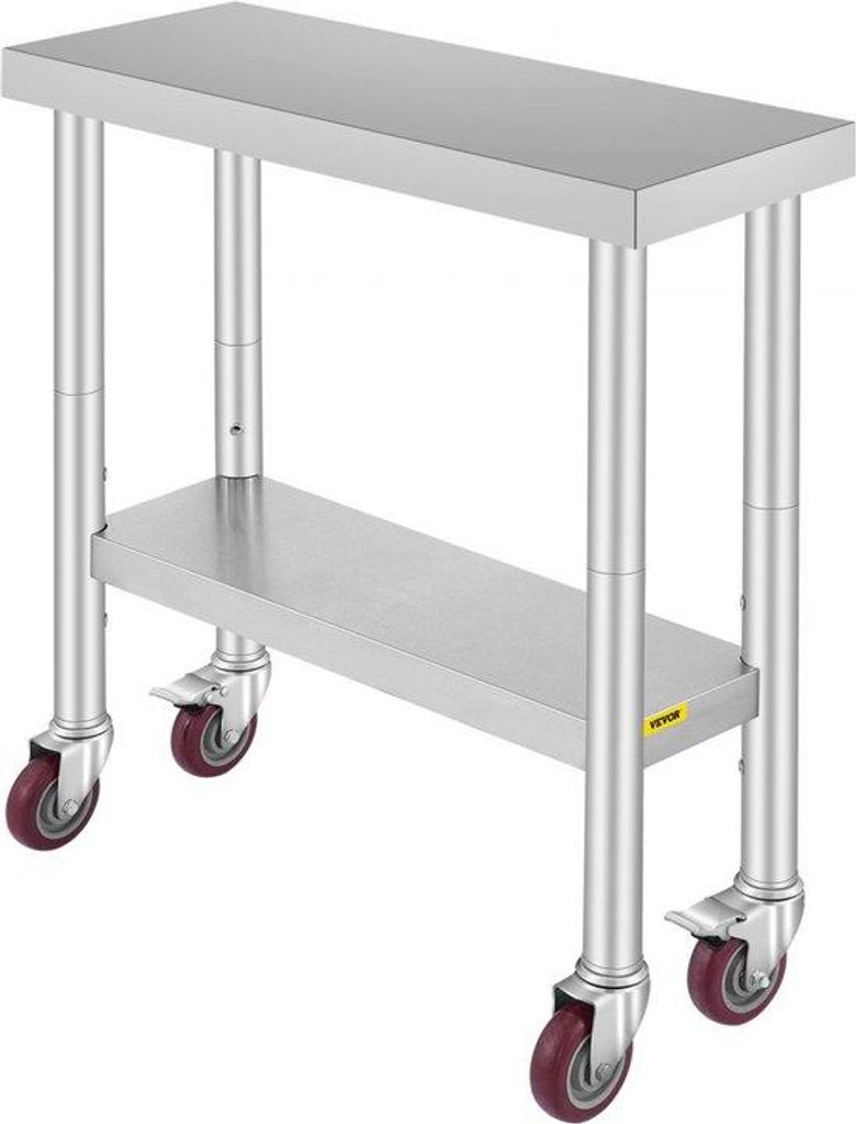Stahl Werkbank Küchenarbeitsplatz 76 x 30 x 86 cm Silber