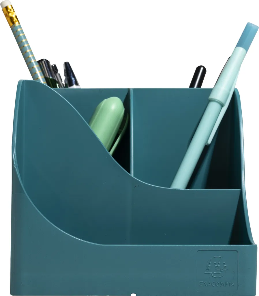 Exacompta 69534D Lot de 4 Pots à Crayons Pen Wave Skandi Bleu Pacifique