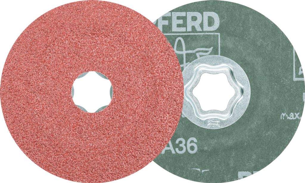 PFERD TOOLS COMBICLICK Korund Fiberscheibe Ø 100mm A36 für universelle Anwendungen