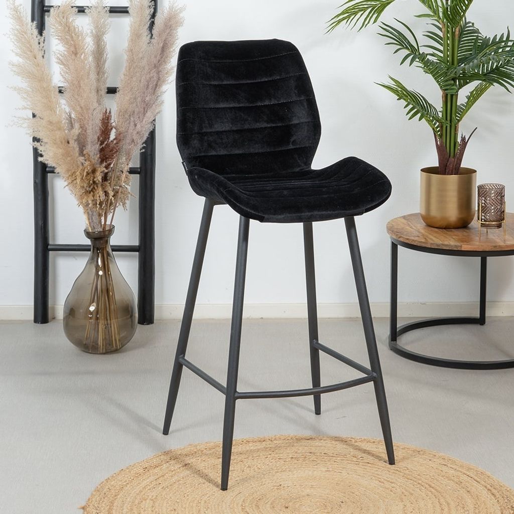 Edler Design Barhocker Step 2V Gestell schwarz schwarz Produktbild 