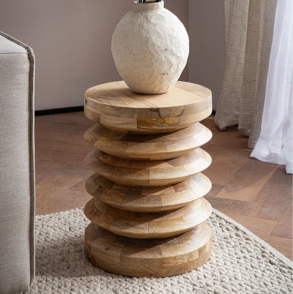 FineBuy Design Beistelltisch Ø 35 cm Sitzhocker Produktbild 