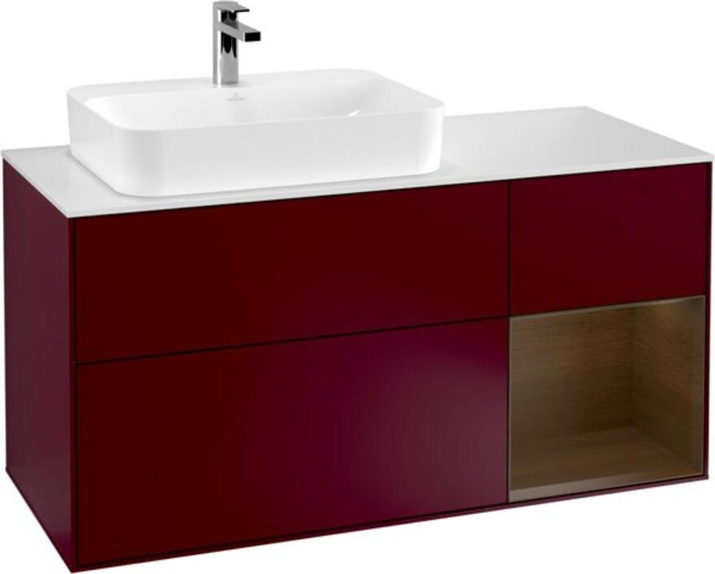 V&B Waschtischunterschrank Wandbeleuchtung Finion 120cm, Pl wh. m, Reg re wal ven, Peo m