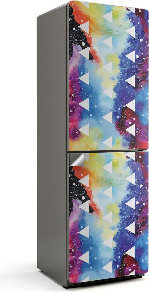 Pflanzenmuster mit Ornamenten – Kühlschrank Aufkleber – Klebefolie Kühlschrank – Kühlschrank Nachbildung – Kühlschrankfolie selbstklebe...