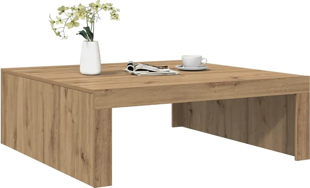 Table basse bois composite robuste effet chêne pour décoration épurée