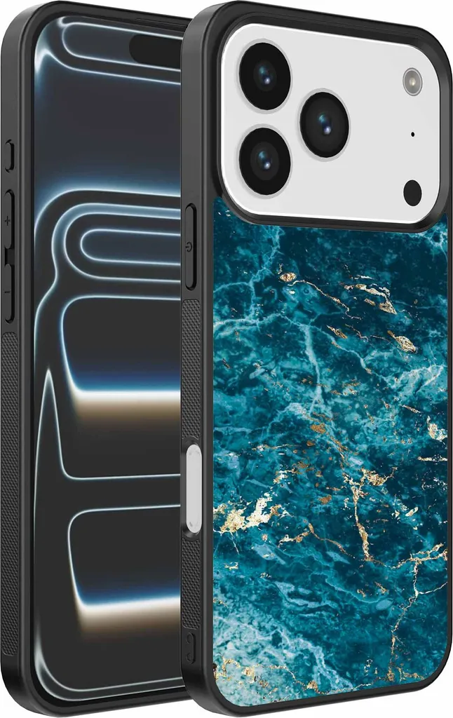 Custodia TPU iPhone 17 Pro Marmo Blu - Protezione Shockproof