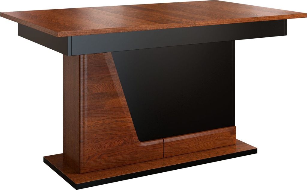 Esszimmertisch Esstisch 140x90 cm, Farbe: Walnuss / Schwarz