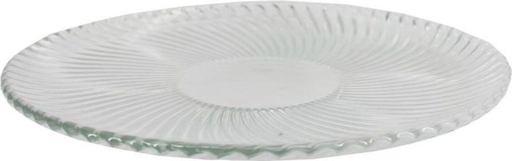 INNA-Glas Deko Teller CATHLENN mit Rillen, transparent, 1,5cm, Ø20,7cm - Glasteller