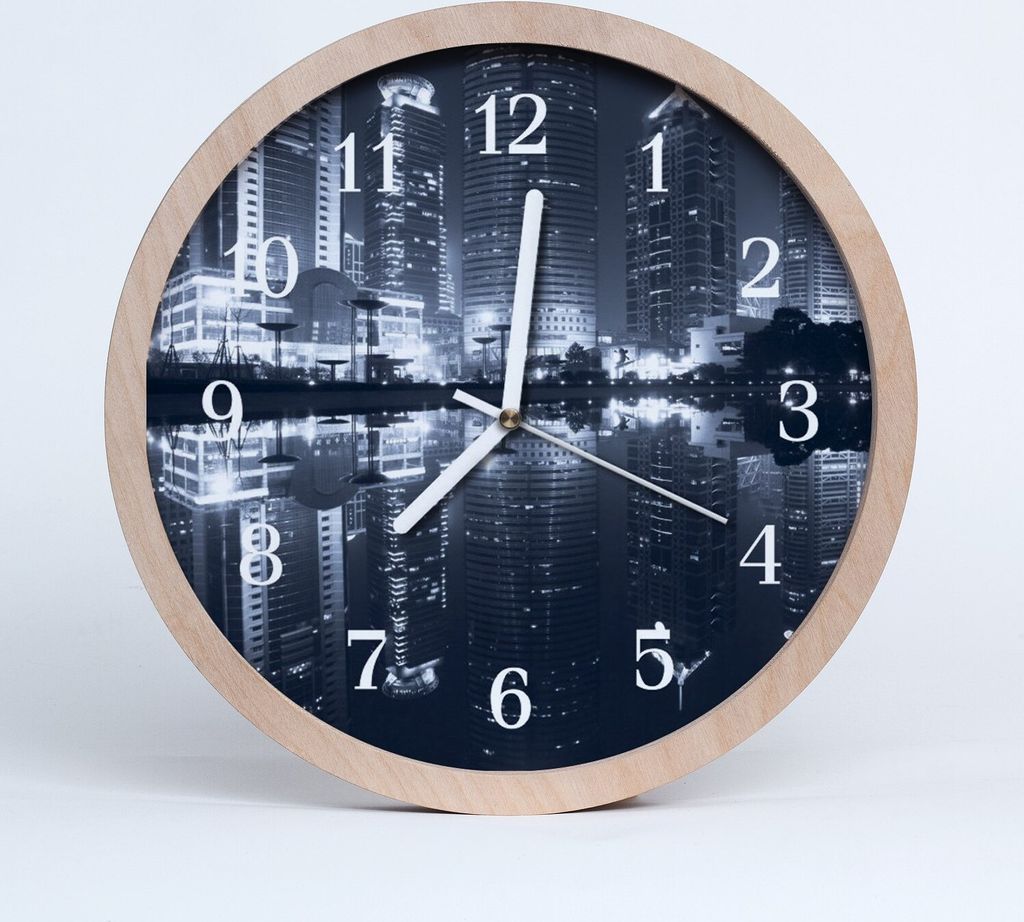 Holzuhr 20fi cm wanduhr - Stadtgebäude Stadt