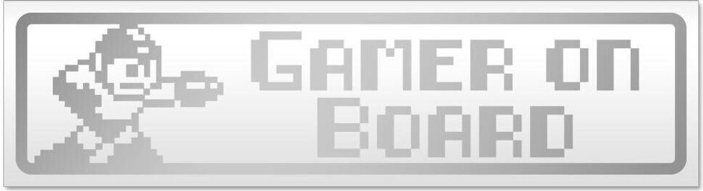 Kiwistar Gamer on Board Magnetschild Schild magnetisch - 60cm Silber - Magnetfolie für Auto PKW Kfz