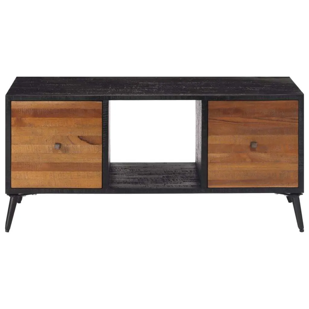 Tavolino Vintage Teak Riciclato 90x50x41 cm - Stile Loft Industriale