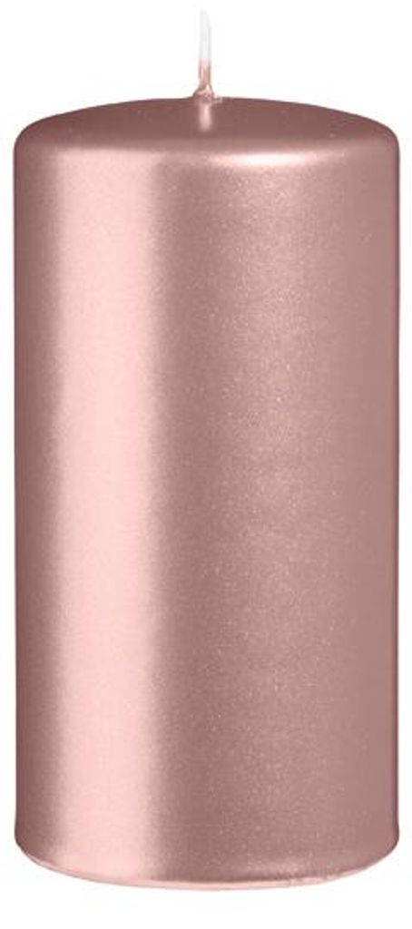 Stumpenkerzen Metallic Matt Taupe Rose 120 x Ø 60 mm, 12 Stück