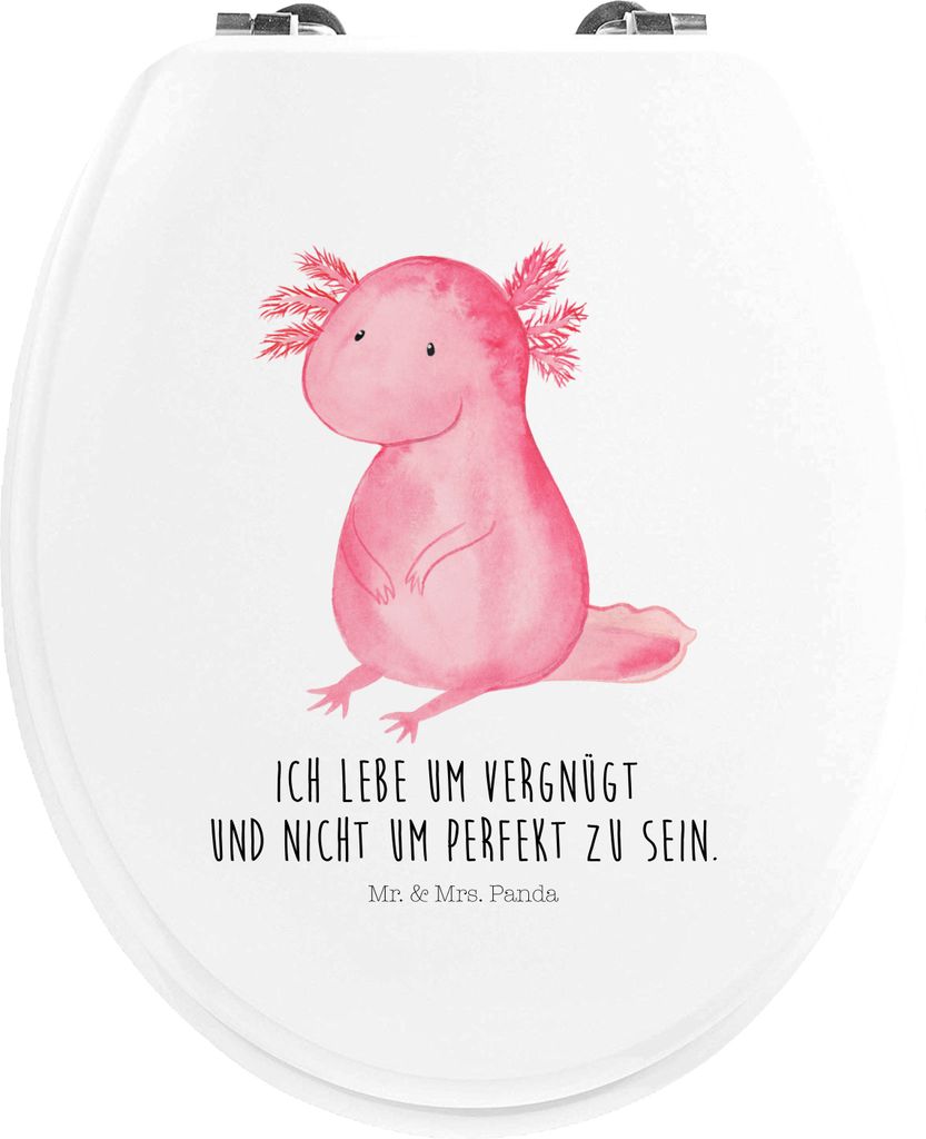 Mr. & Mrs. Panda Toilettenbrille Axolotl Niedlich - Weiß - Geschenk, Axolot, Lebensweisheit, klo deckel, WC Brille, Klositz, Fröhlich, WC-Sitz, M...