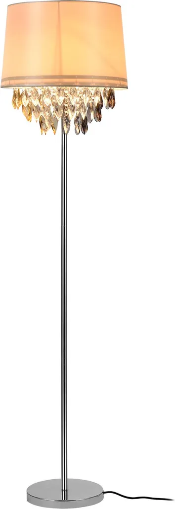 Lampadaire 165 cm Cristal contre les zones sombres Salon Argent Blanc