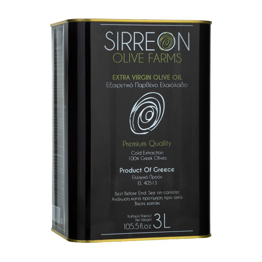 Sirreon Extra Natives Olivenöl – – Säuregehalt 0,4% – Extravergine Olivenöl – 3000 ml