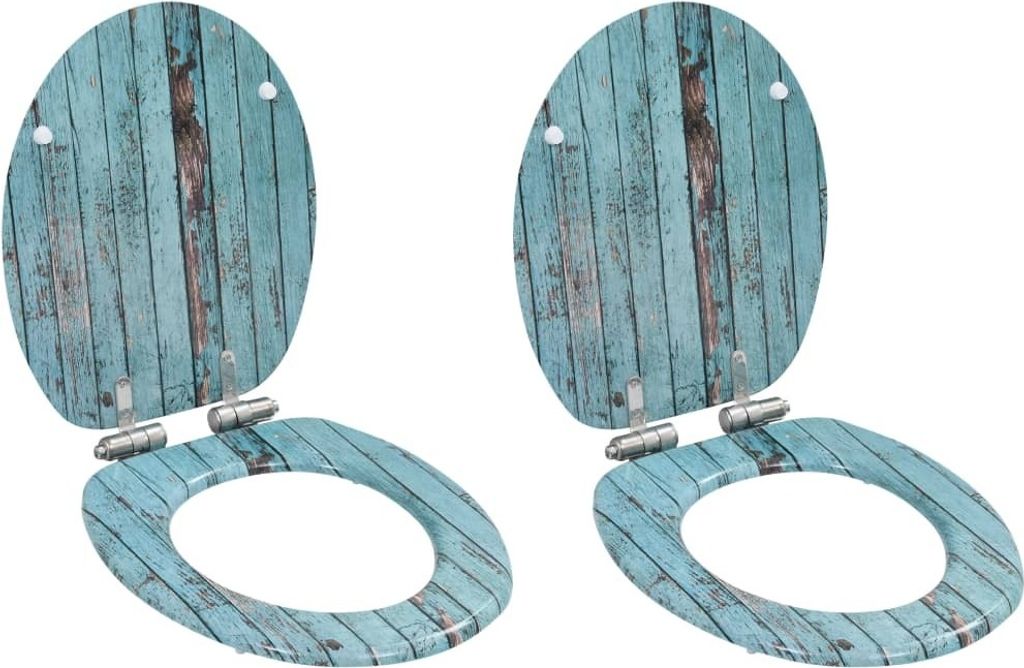Toilettensitze 2 Stk. mit Soft-Close-Deckel MDF Altholz-Design