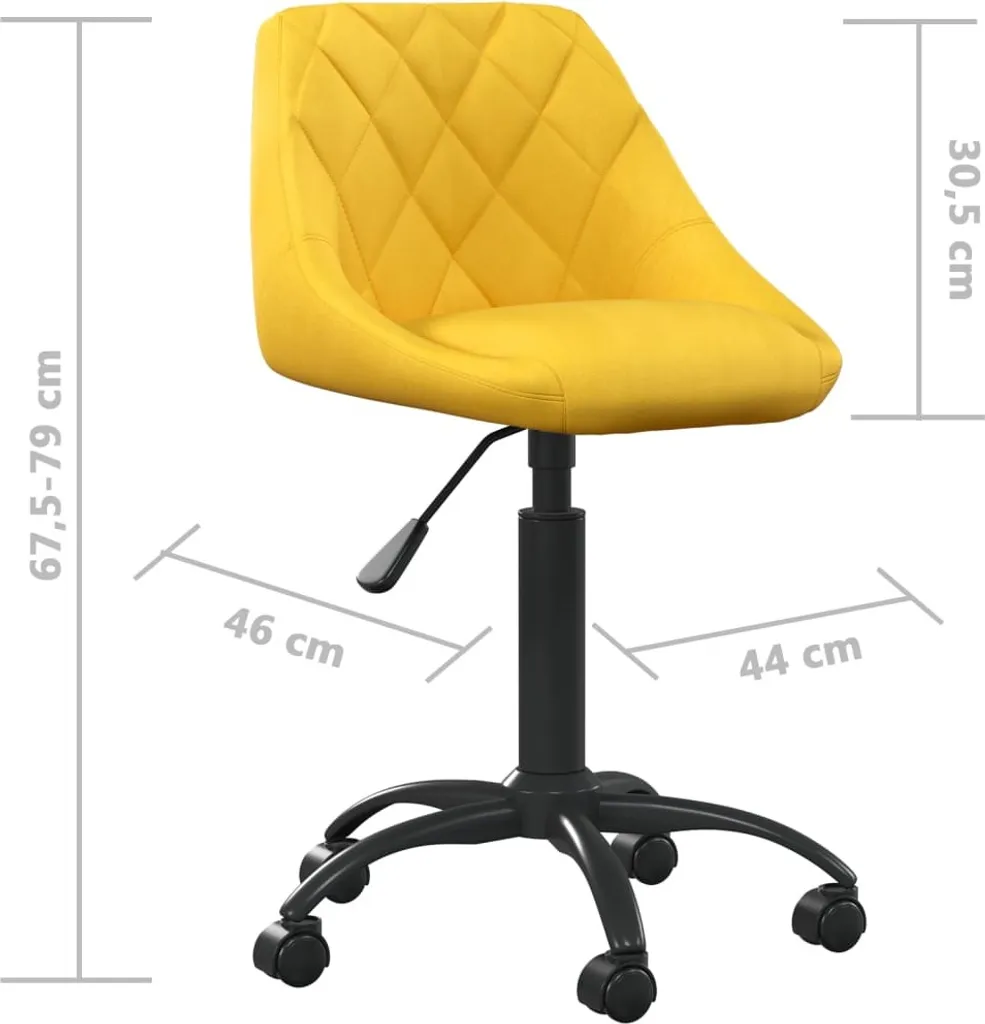 Sedia Ufficio SYFAX™ Senape: Velluto Soft e Altezza Regolabile - 5