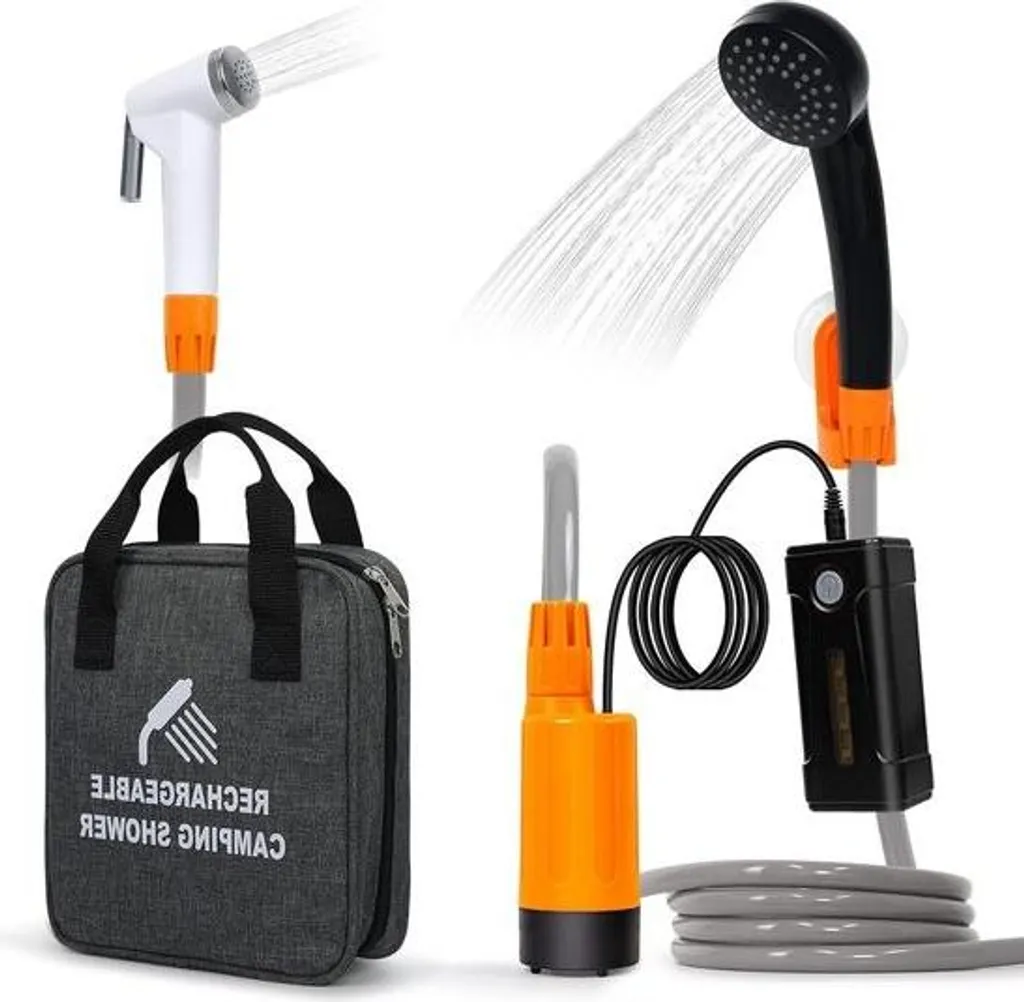 Douche de camping avec batterie USB et lampe LED pour usage nocturne