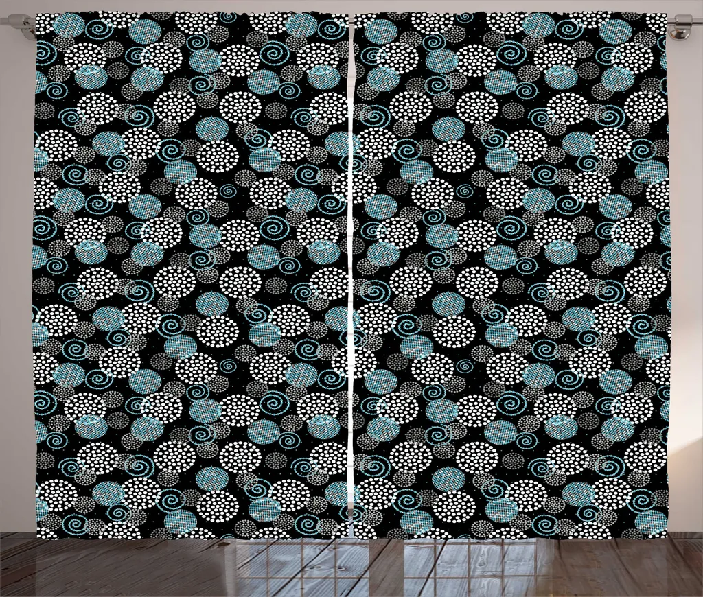 Rideaux de Salon Universels Motif Abstrait Vintage 280x225 cm Gris