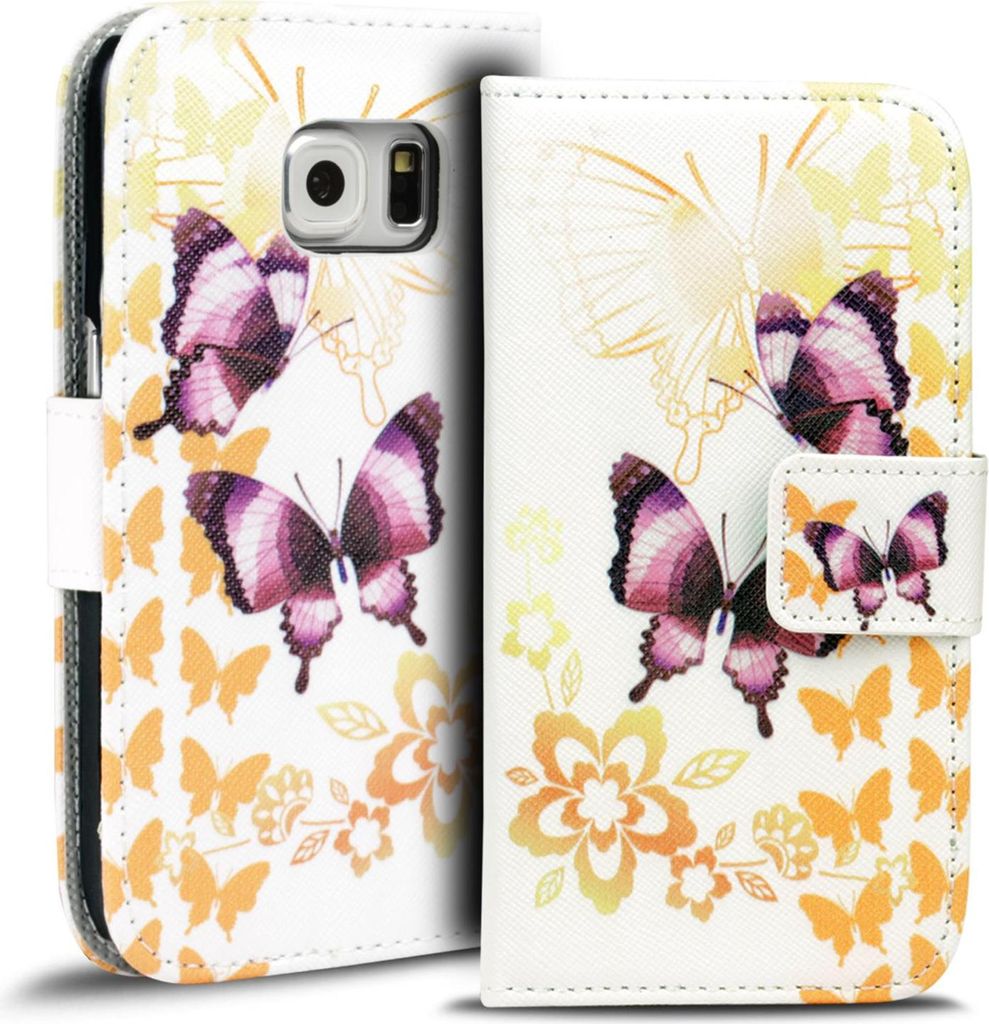 Handy Tasche für Samsung Galaxy S6 Hülle Kunstleder Motiv Schutzhülle Case