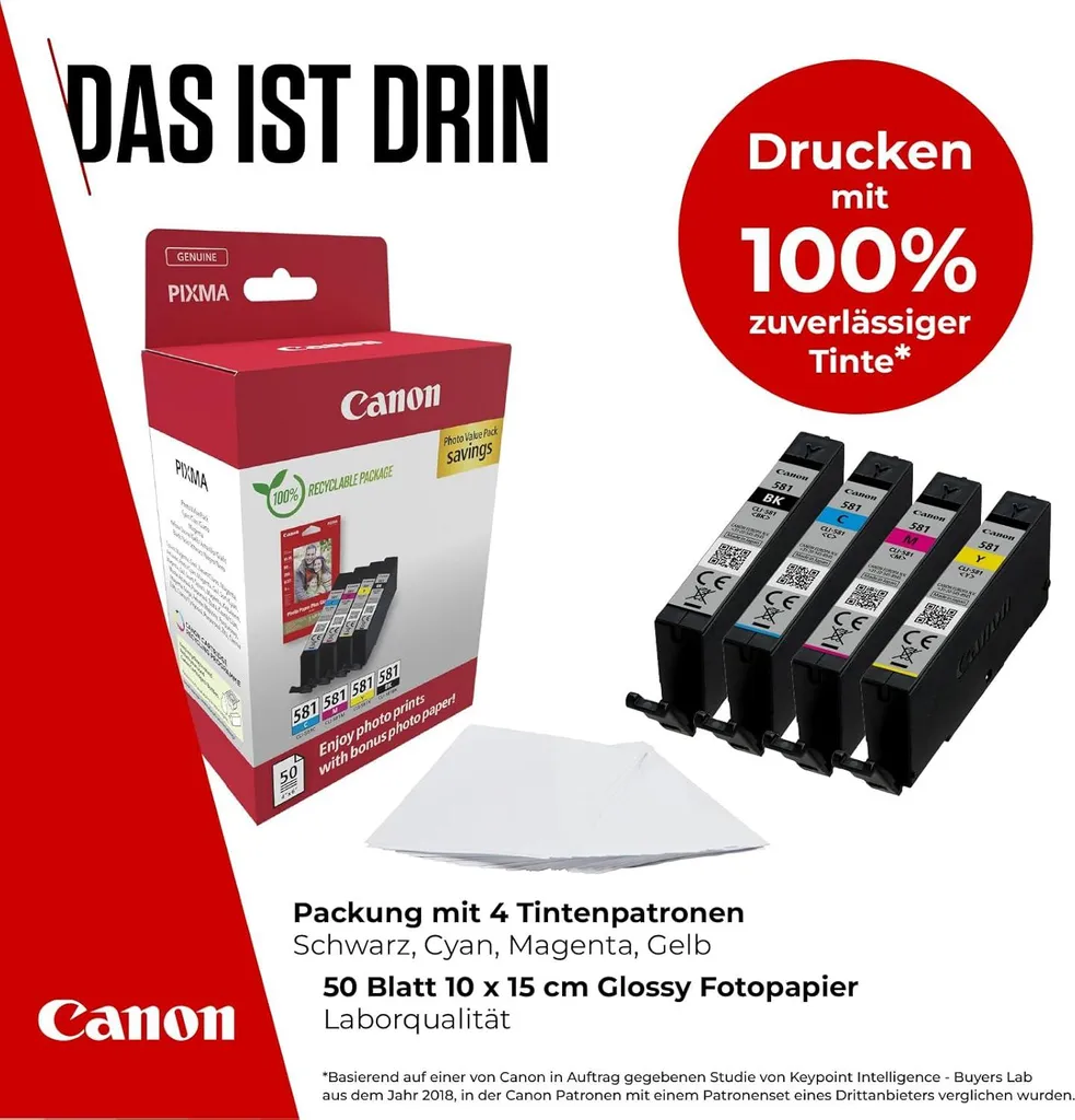 Canon CLI-581 BK/C/M/Y Photo Value Pack Originale - Miglior Prezzo - 4