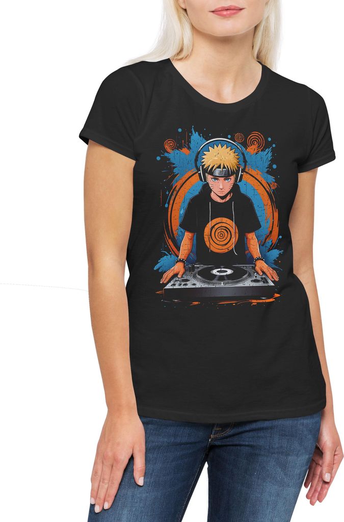 Urban Backwoods Ninja DJ, Damen T-Shirt, Farbe: Schwarz, Größe: XS