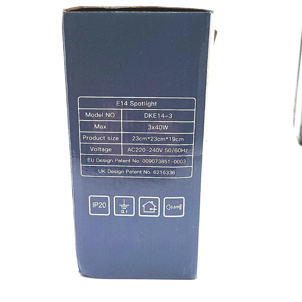 Dehobo Spot de plafond orientable 350° noir avec 3 ampoules E14 culot